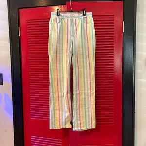 VINTAGE Escada Sport Linda rainbow stripe pants 38 small 4 6 EUC